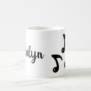 Mug Personnalisé Nom Cool Notes musicales Musicales G