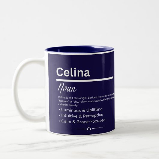 Mug Personnalisé Nom de Fille Celina Signification (Gauche)