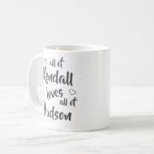 Mug Personnalisé Noms Tous Moi Aime Tous Vous Couples (Devant gauche)