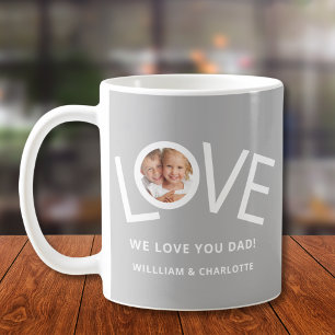 Mug Personnalisé Nous t'aimons Papa Photo Grey
