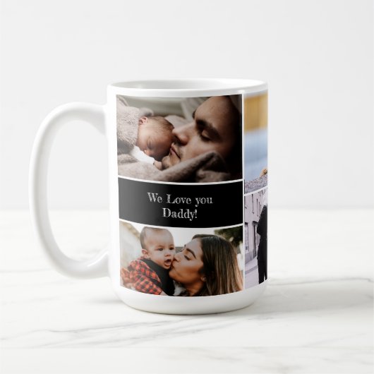 Mug Personnalisé Nous vous aimons Papa Photo Collage (Gauche)