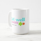 Mug Personnalisé obtenir bien vite message floral blan (Devant gauche)