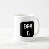 Mug Personnalisé Papa– Initiale Vintage (Devant droit)