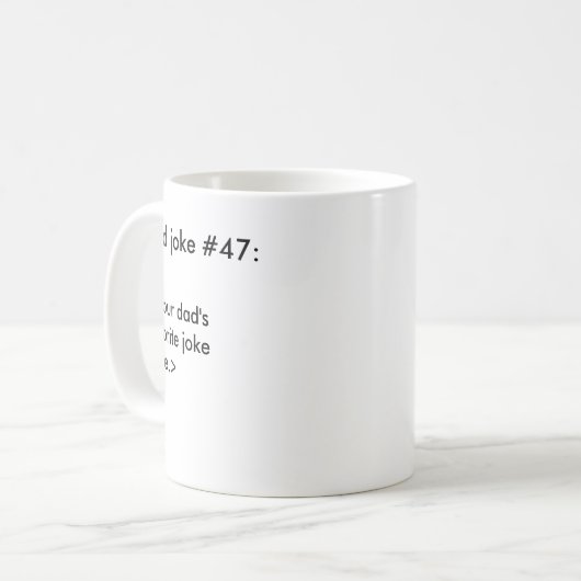 Mug Personnalisé Papa Joke Funny Black & White Joke (Devant gauche)