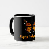 Mug Personnalisé Papillon Monarque Noir (Devant gauche)