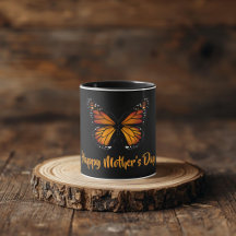 Mug Personnalisé Papillon Monarque Noir