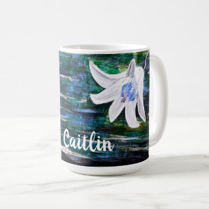 Mug Personnalisé par le nom Fleur Abstraite