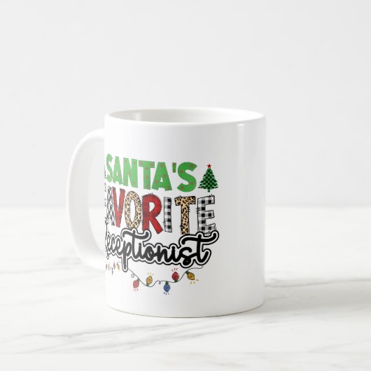 Mug Personnalisé Père Noël Favori Réceptionniste (Devant gauche)