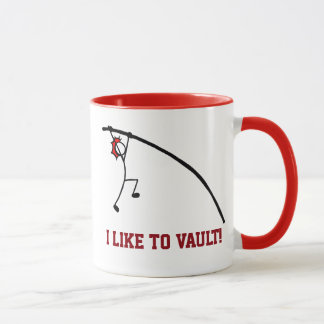 Mug Personnalisé Pole Vault Rouge J'Aime Vault