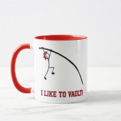 Mug Personnalisé Pole Vault Rouge J'Aime Vault (Gauche)