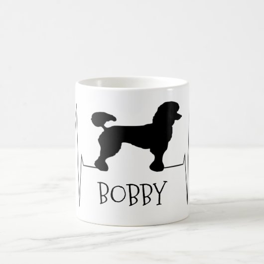 Mug Personnalisé Poodle Love My Dog Heart Beat (Centre)