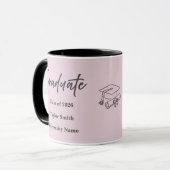 Mug personnalisé pour diplômé – Style élégant scri (Devant gauche)