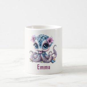 Mug personnalisé pour enfants Pieuvre à l'aquarell