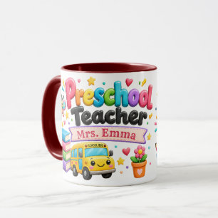 Mug personnalisé pour enseignant de maternelle, Pe