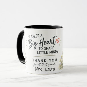 Mug personnalisé pour enseignant, Grand cœur, Peti