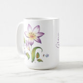 Mug Personnalisé Pour Faire Floral Violet (Devant gauche)