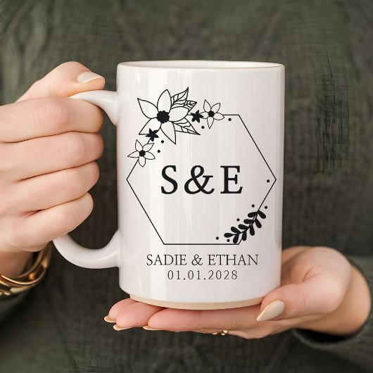 Mug Personnalisé pour les Mariés Monogramme Souven
