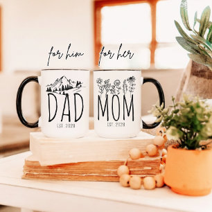 Mug personnalisé pour Maman et Papa, coffret cadea