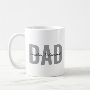 Mug personnalisé pour papa avec le nom des enfants