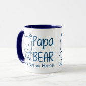 Mug Personnalisé pour Papa Blue Papa Bear à deux côtés (Devant gauche)