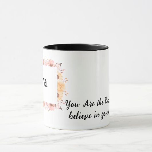 Mug personnalisé pour Sara - Design botanique chic (Centre)