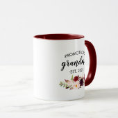 Mug Personnalisé Promoté à Grand-mère Floral Bourgogne (Devant droit)