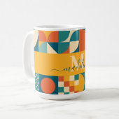 Mug Personnalisé Retro géométrique coloré (Devant gauche)