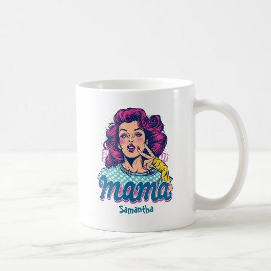 Mug Personnalisé Retro Mama Pop Art (11) (Droite)