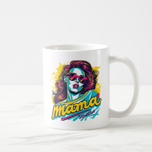 Mug Personnalisé Retro Mama Pop Art (12) (Droite)