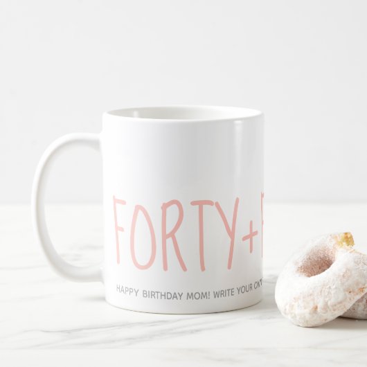 Mug Personnalisé rose 40 Fabuleux cadeau de 40e annive (Avec donut)