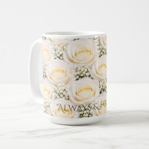 Mug Personnalisé Rose Blanche Élégante