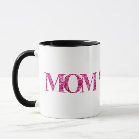 Mug Personnalisé rose élégant coeur floral Aimer Typog (Gauche)
