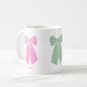 Mug Personnalisé Rose En vichy Romantique Coquette Bow (Devant gauche)