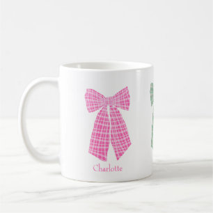 Mug Personnalisé Rose En vichy Romantique Coquette Bow