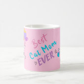 Mug Personnalisé rose meilleur chat maman jamais (Centre)