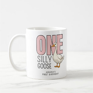 Mug Personnalisé Rose moderne une oie sotte premier an