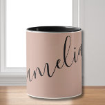 Mug Personnalisé Rose rose rose rose Or Nom chic noir<br><div class="desc">Mat écrit personnalisable mignon nom rose or tasse de café</div>