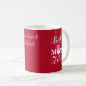 Mug Personnalisé Rouge Rose Blanc Gnome Meilleure Mama (Devant droit)