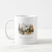 Mug Personnalisé Rustic Mountain Nom de famille Est Mu (Gauche)