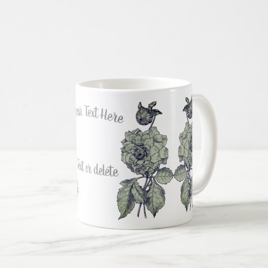 Mug Personnalisé Silver Peony (Devant droit)
