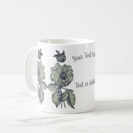 Mug Personnalisé Silver Peony (Devant gauche)