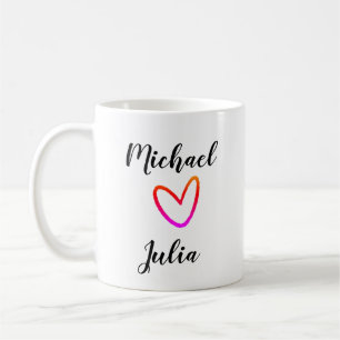 Mug personnalisé simple minimal ajoutez votre nom roug