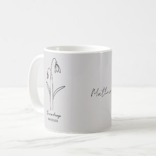 Mug Personnalisé Simple Snowdrop Janvier Personnalisé