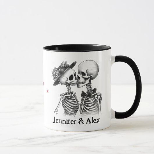 Mug Personnalisé Skeleton Couple Names Personnalisé (Droite)