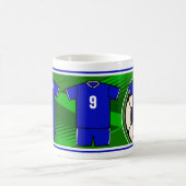 Mug Personnalisé Soccer Jersey Nom et numéro bleu (Centre)