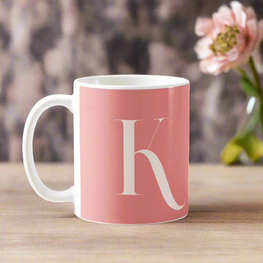 Mug Personnalisé Stylé Nom initial l Feminine Blush Ro