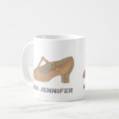 Mug Personnalisé Tan Caractère Chaussure Danse Enseign (Devant gauche)