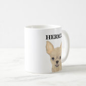 Mug Personnalisé Tan Short Haired Chihuahua (Devant droit)