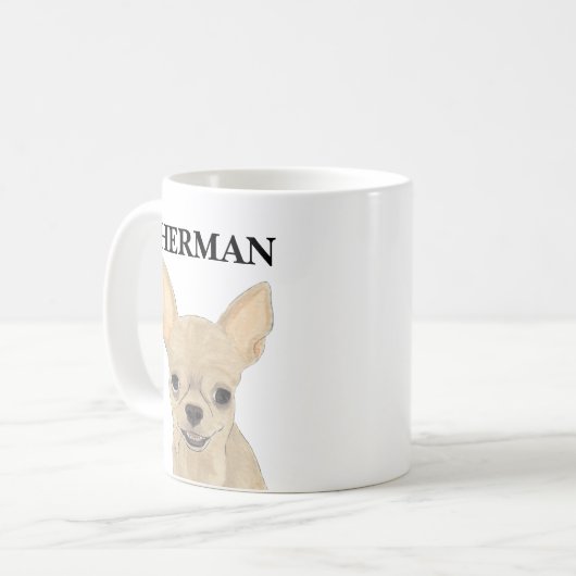 Mug Personnalisé Tan Short Haired Chihuahua (Devant gauche)