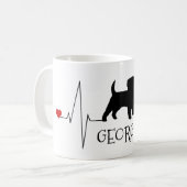 Mug Personnalisé Terrier Aimer Mon Chien Coeur Beat (Devant gauche)